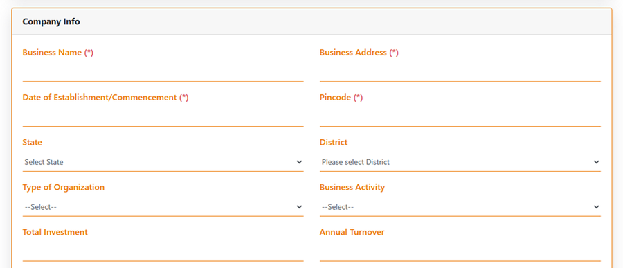 Enter the company details